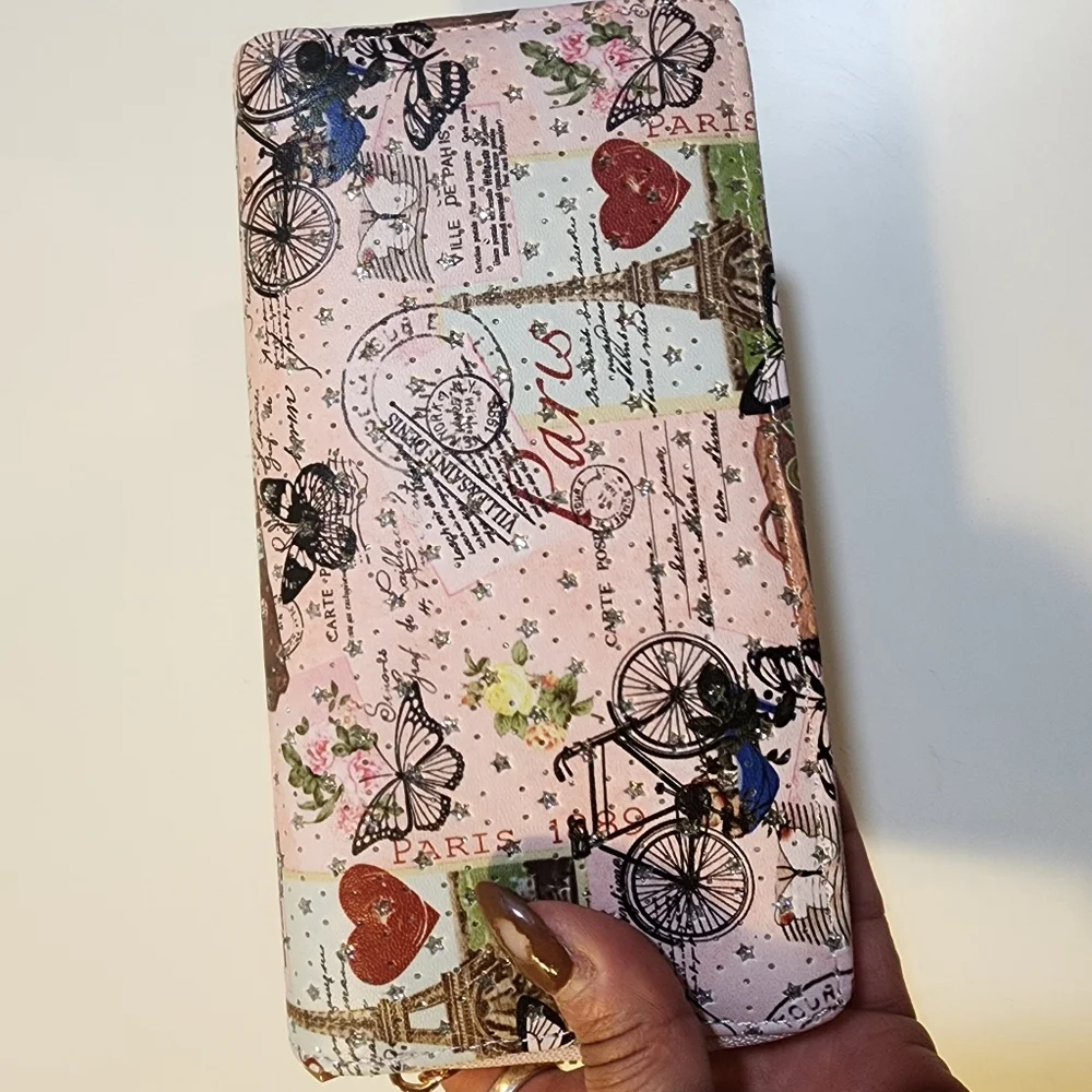 Paris Motif Pink Wallet NWT